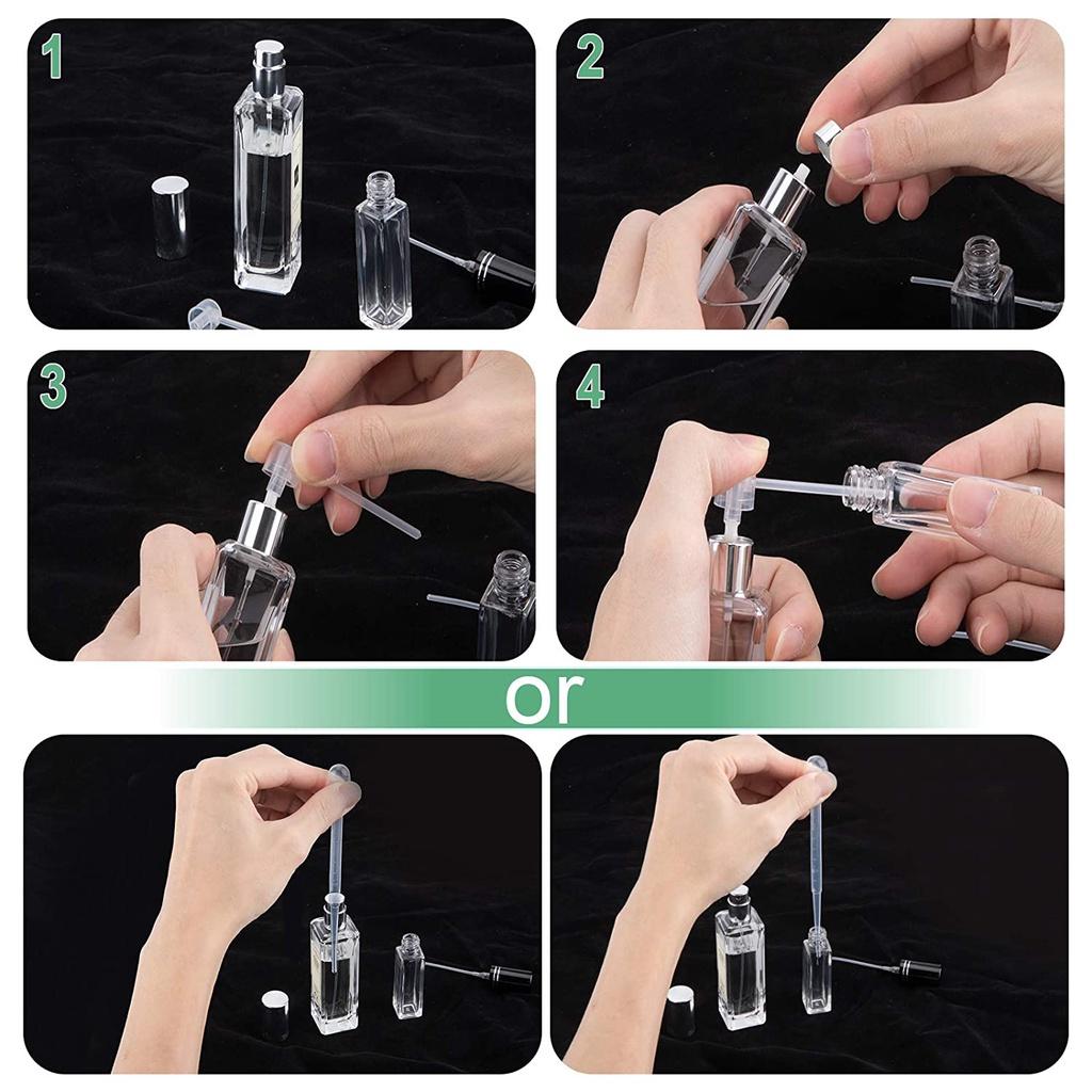 Lọ Chiết Nước Hoa Trụ Vuông Dài 10ml Chai Lọ Chiết Nước Hoa Thủy Tinh Đựng Dầu Thơm Tiện Dụng