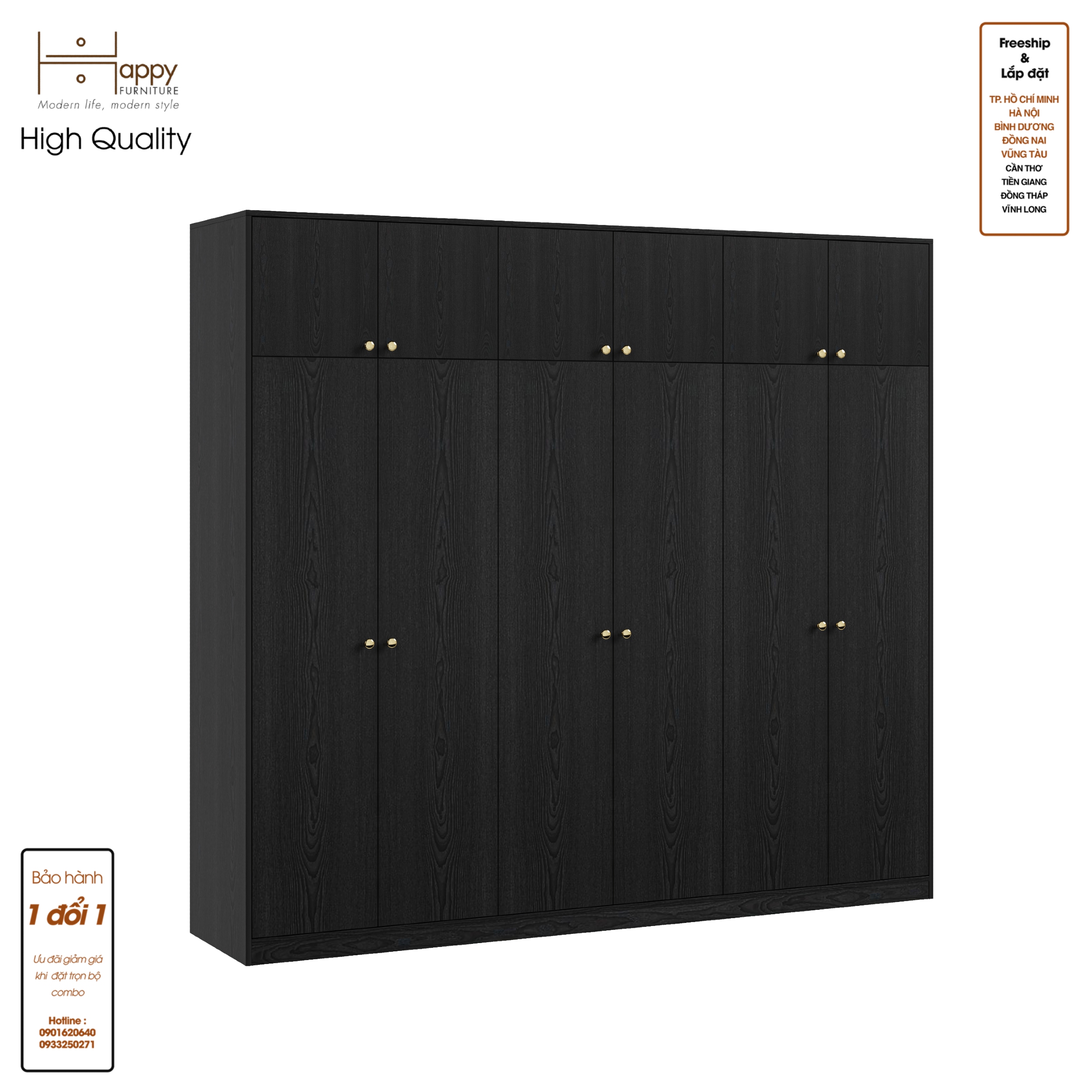 [Happy Home Furniture] ELEGANT, Tủ quần áo 2 ngăn kéo 2m4x2m2 , 240cm x 54cm x 220cm ( DxRxC), TCM_043