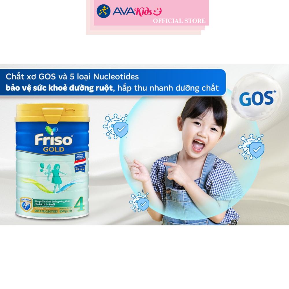 Sữa bột Friso Gold số 4 hương vani 850g (2 - 6 tuổi) - Hàng chính hãng