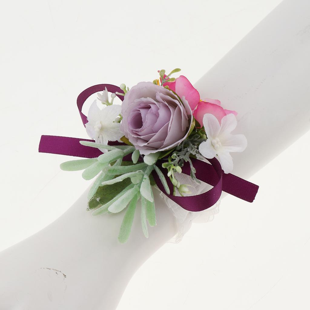 Wedding Party Wrist Corsage Bracelet Bridal Bridesmaid Hand Wrist Flower