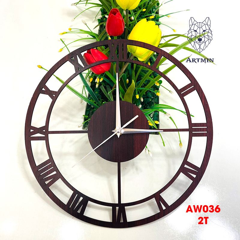 AW036 - Đồng Hồ Gỗ Decor Nhà Cổ Điển – Đồng Hồ Treo Tường Trang Trí Cực Xinh