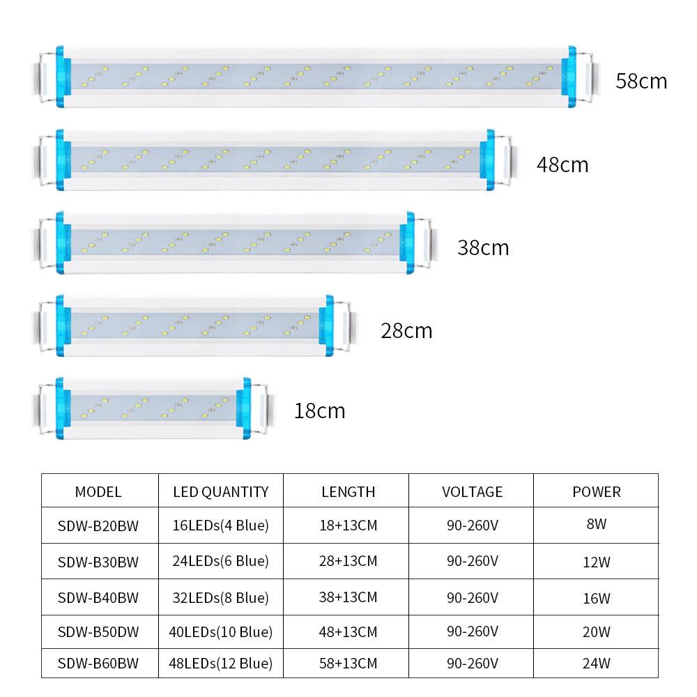 Thanh Đèn LED màu xanh trắng cho bể cá thủy sinh