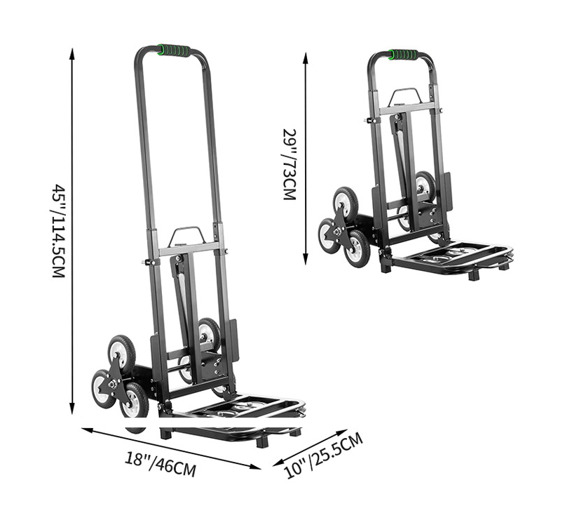 Xe kéo hàng di chuyển cầu thang có thanh chịu lực RickShaw 200kg (Đỏ)