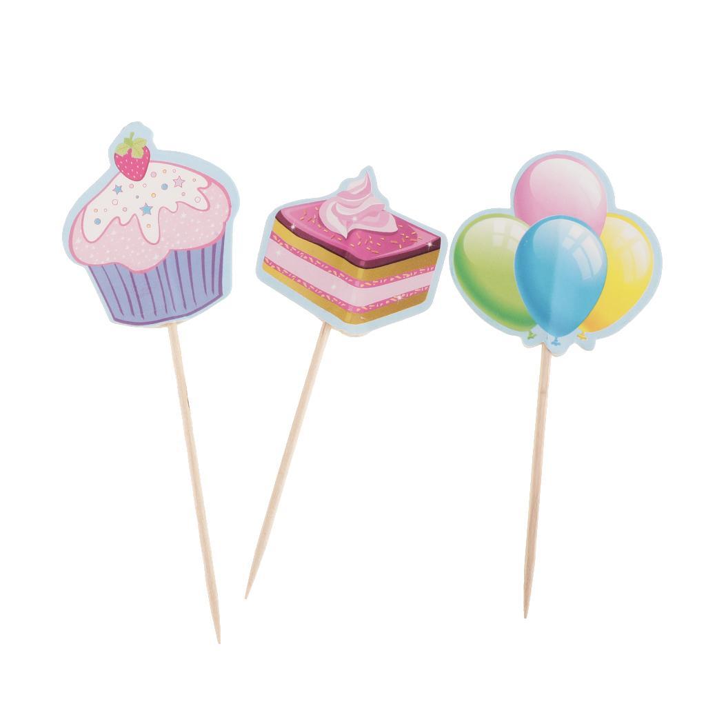 5 Pieces Lovely Balloon Cake Topper Cake Banner Cupcake Picks Cake Wrapper