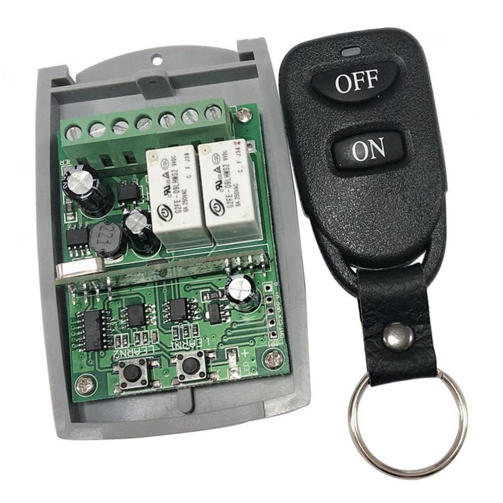 2CH Wireless Remote Control Switch - Relay Receiver & RF Transmitter For Light, Garage, Gate, Lifting Equipment