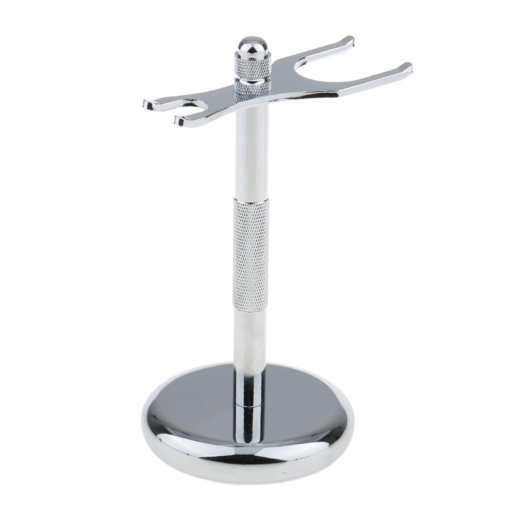 Soft Shaving Brush with Removable Shaving Stand Shaver Holder Stainless Steel Weighted Base Set for Men