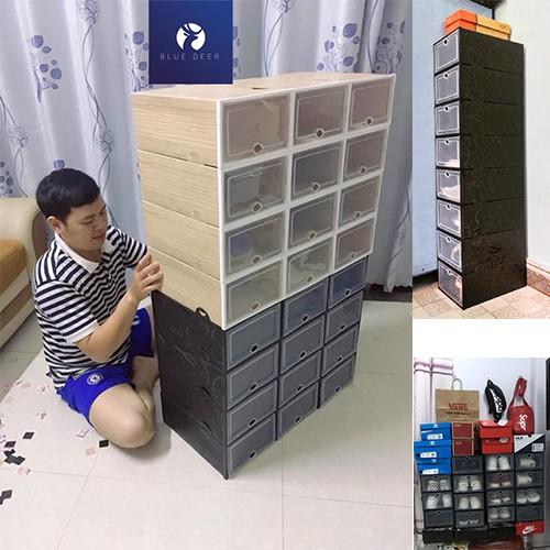Hộp Đựng Giày Nắp Nhựa Cứng Trong Suốt - Chịu Lực 4kg
