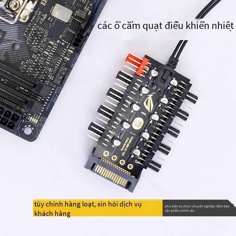 Bo mạch chủ phong cách mới nhất 4Pin/kim PWM HUB HUB điều khiển nhiệt độ máy tính bảng điều khiển tốc độ khung gầm quạt 4 dây trung tâm