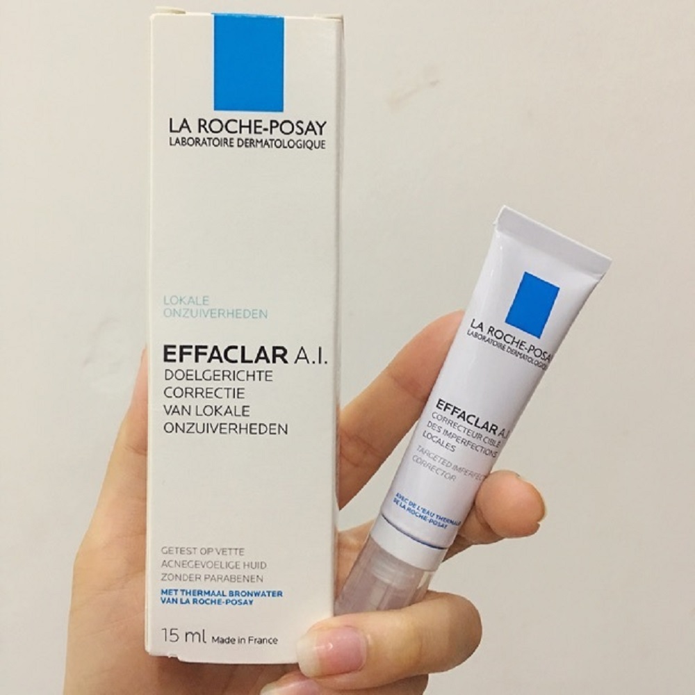 Kem Giảm Mụn La Roche-Posay Effaclar A.I. Targeted Imperfection Corrector (15ml) + Tặng 1 Móc Khóa Nhựa 2 Mặt