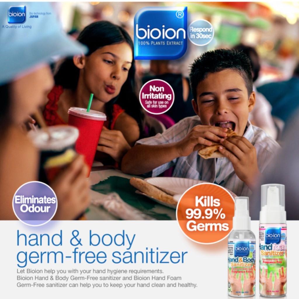 BIOION HAND &amp; BODY GERMS-FREE SANITIZER ORIGINAL - Nước Rửa Tay Khô Hand&amp;Body Không Cồn 60ML