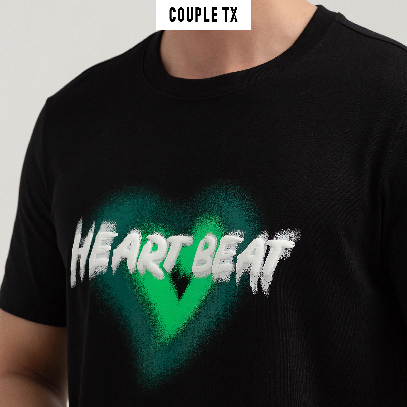 COUPLE TX - Áo Thun Nam Valentine Regular In Graphics Heart Beat MTS 1241