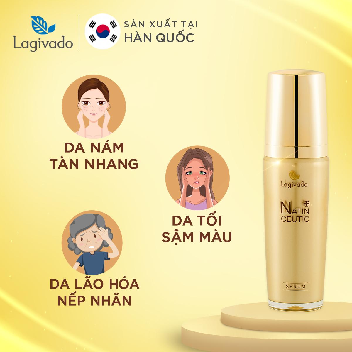 Bộ đôi trẻ hóa da, giảm nám tàn nhang Hàn Quốc Lagivado Natin Ceutic (Serum Ceutic 50 ml + cream Ceutic 50g)