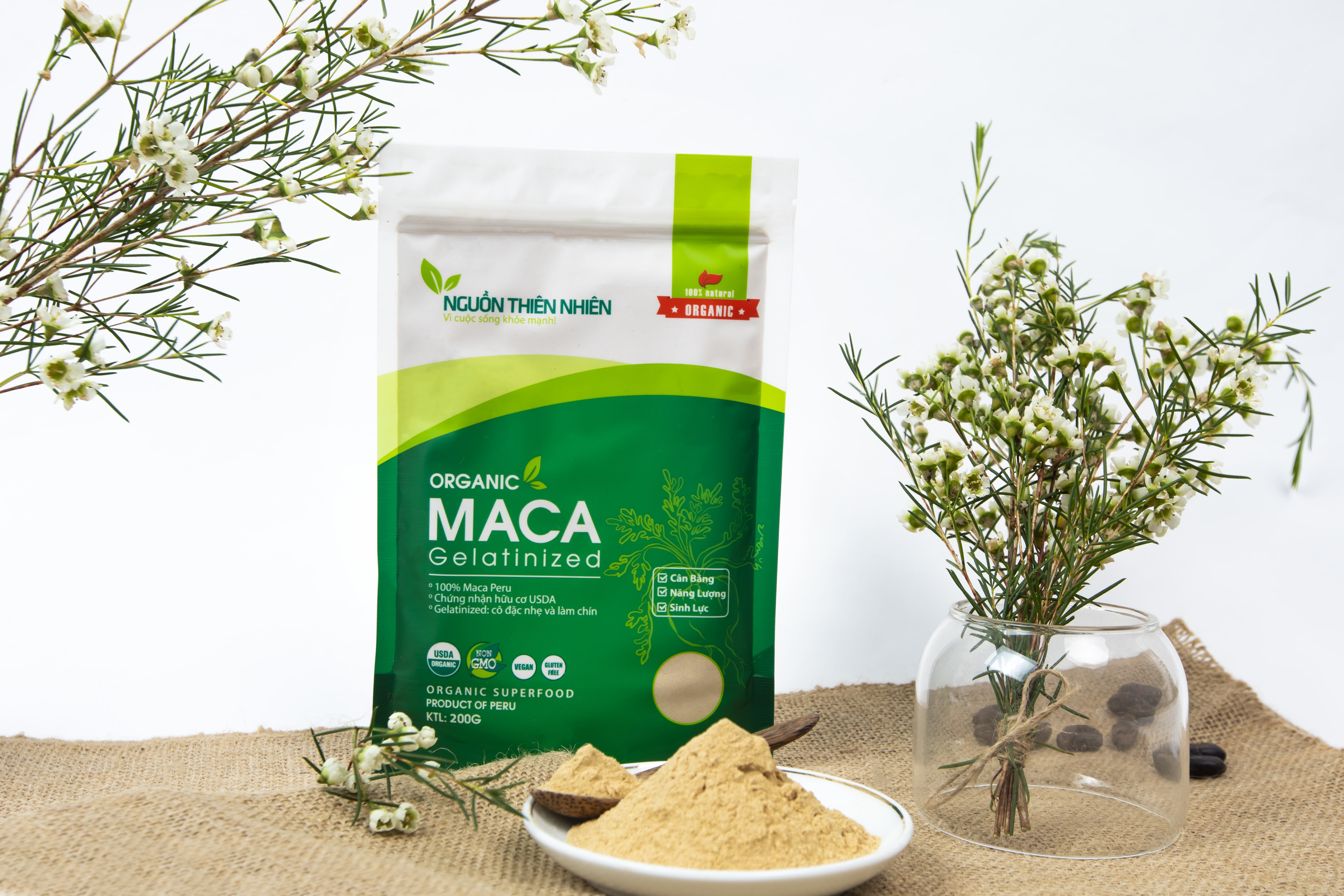 BỘT MACA GELATINIZED HỮU CƠ PERU (GÓI 200G) NGUỒN THIÊN NHIÊN