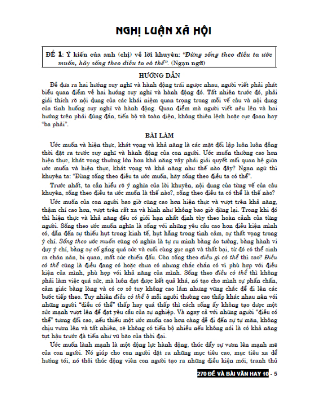 Sách - 270 Đề Và Bài Văn Hay 10