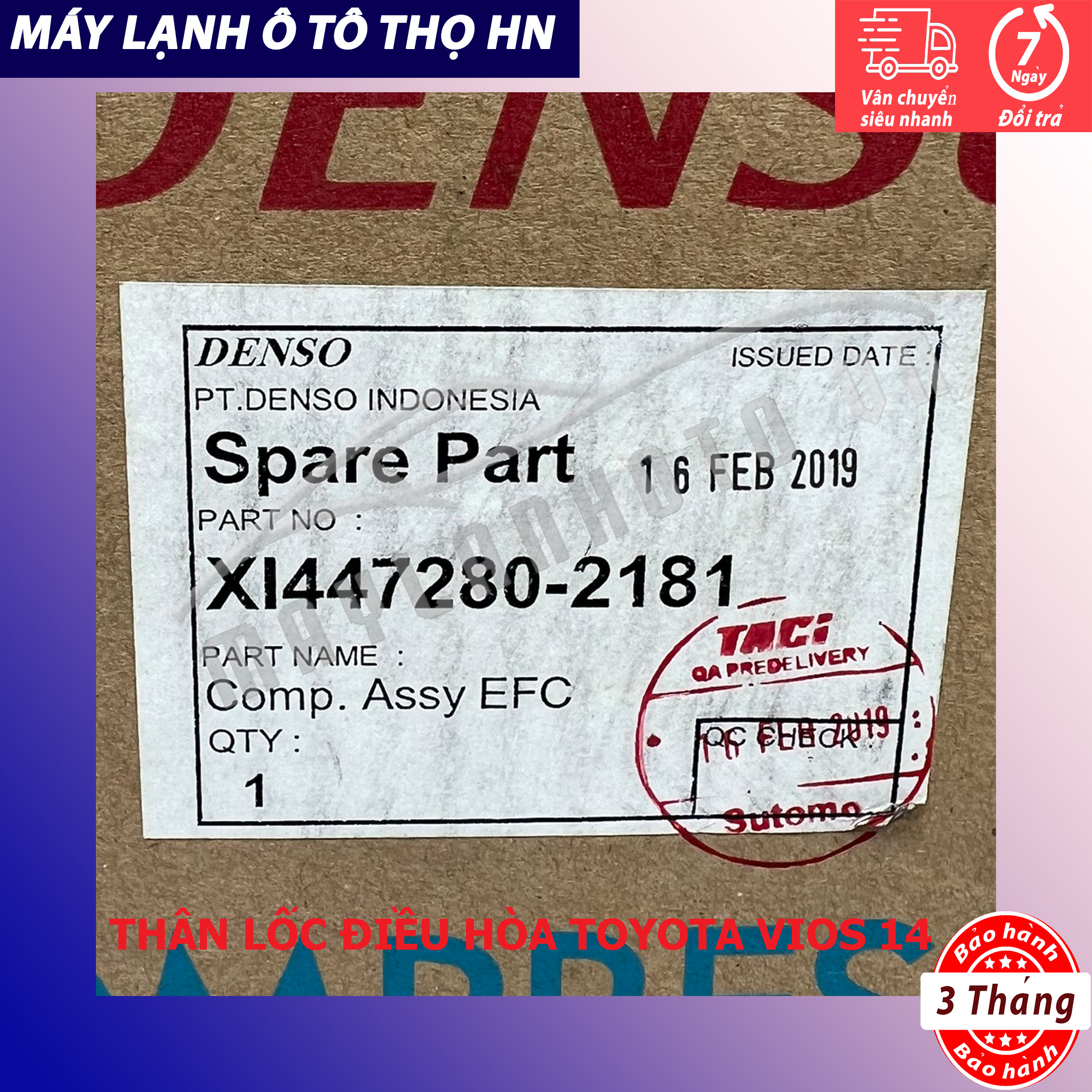 Lốc điều hòa Toyota Vios 2013 2014 2015 không bộ đầu hàng Denso Indonesia 13 14 15