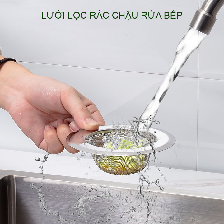 Khay lưới lọc rác chậu bếp bằng inox không gỉ