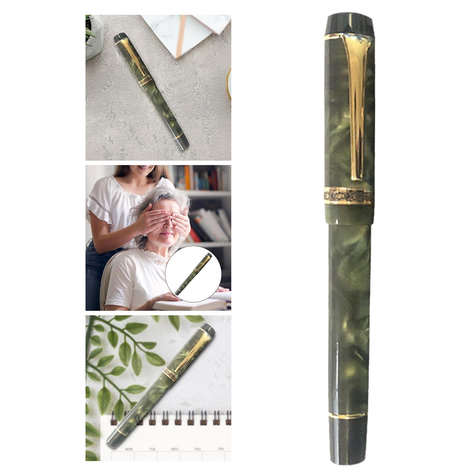Fountain Pen Golden Clip Ink Pen for Colleague Executive Green