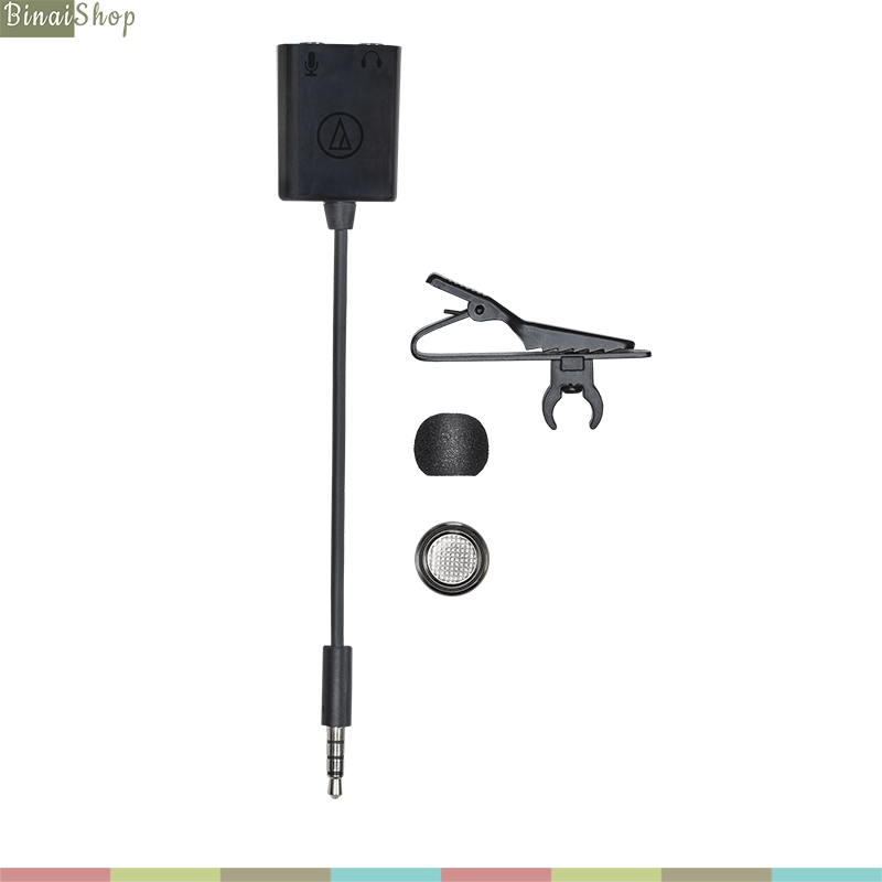 Audio Technica ATR3350XIS - Micro Gài Áo Cho Máy Ảnh, Máy Quay, Có Giắc Chuyển Cho Điện Thoại TRRS Android- Hàng chính hãng