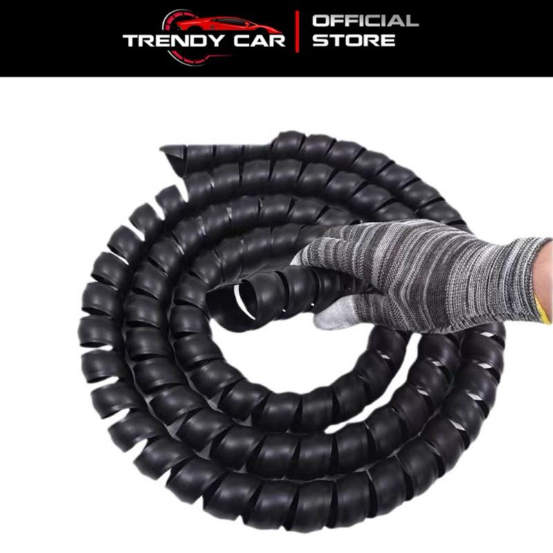 Dây xoắn ruột gà, dây bọc điện phi 6/8/10/12/16/20mm Cáp Ống PE Bảo Vệ Sắp Xếp Cáp Ống Thủy Lực Cuộn chống Xoắn Ốc - Đen