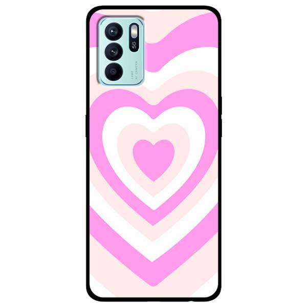 Ốp lưng dành cho Oppo Reno 6 - Reno 6 5G - Reno 6Z 5G - Tim Cầu Vồng Trắng Hồng