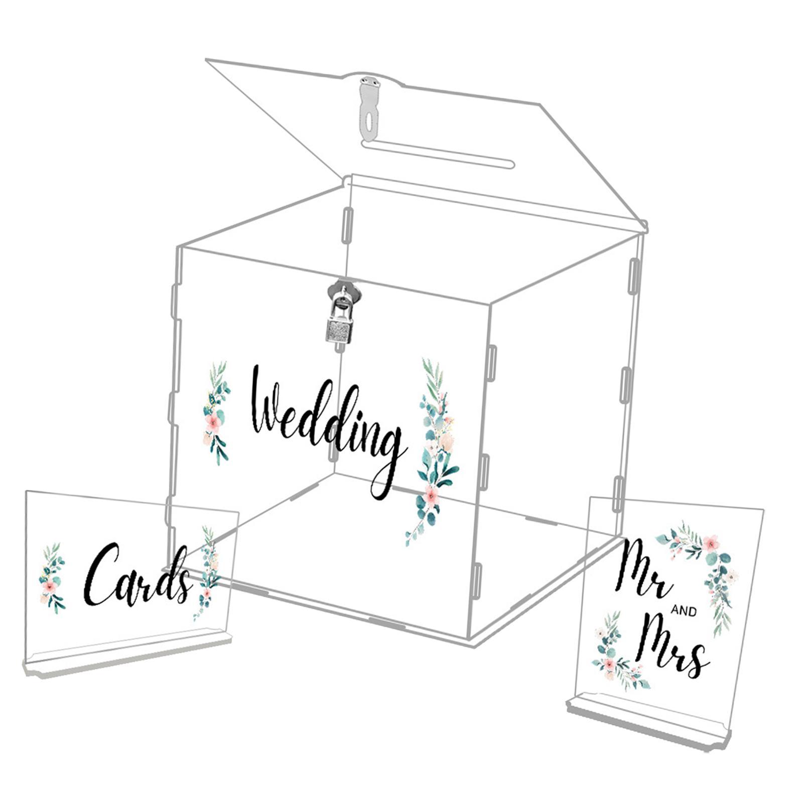 Acrylic wedding cards Box Decorative post Gift Box Holder for Jewelry Ceremony