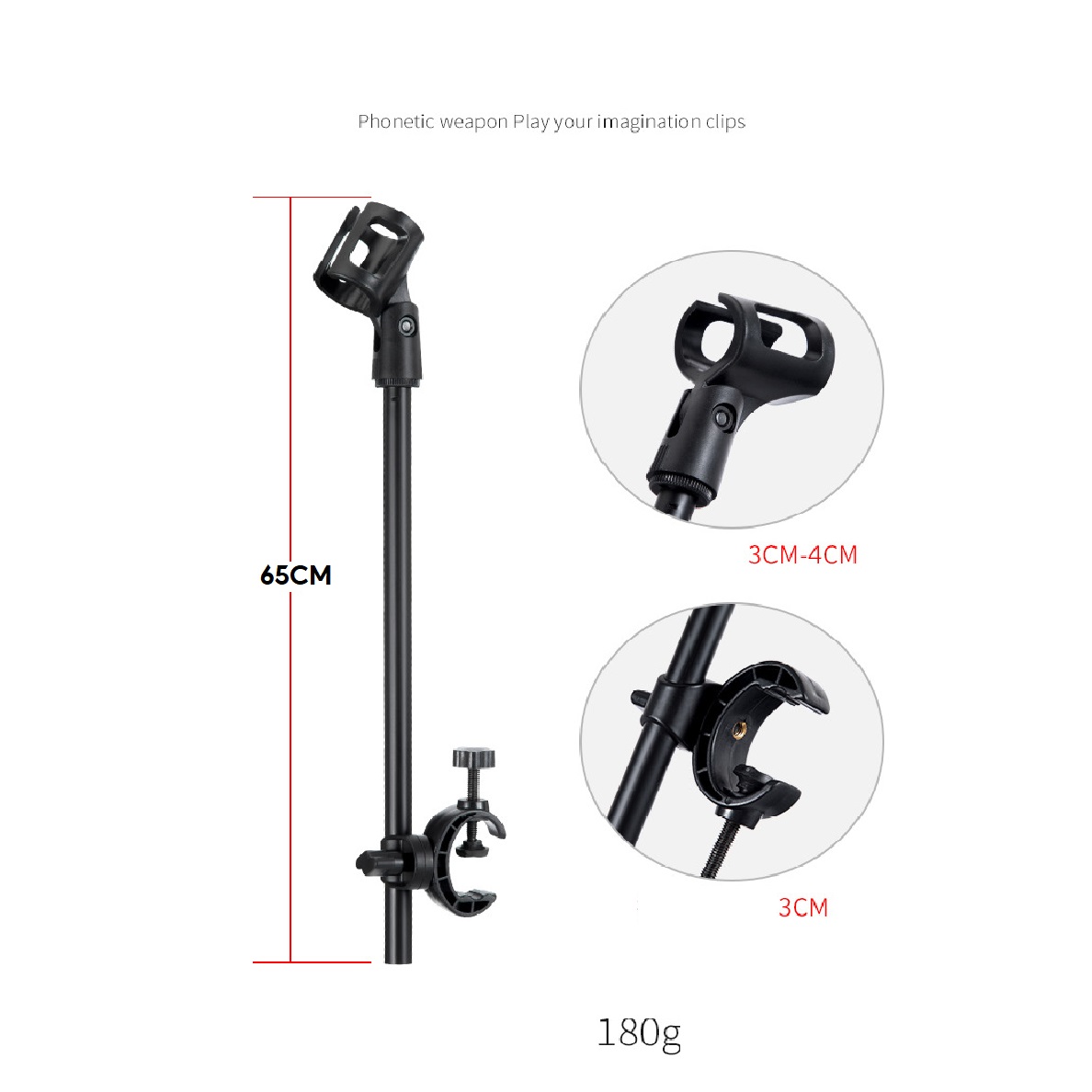 Tay treo ngang kẹp micro hỗ trợ thu âm, biểu diễn sân khấu, thuyết trình tiện lợi hiệu quả [ KHÔNG BAO GỒM CHÂN ]