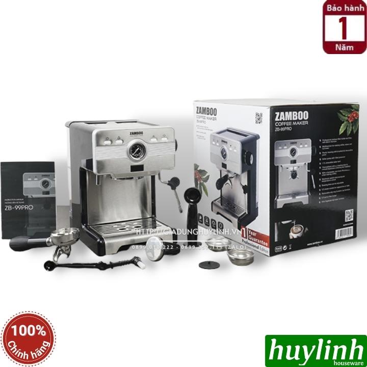 Combo máy pha cà phê Zamboo ZB-99 PRO + máy xay 100GR - Tặng 500gr cafe nguyên chất - Hàng chính hãng