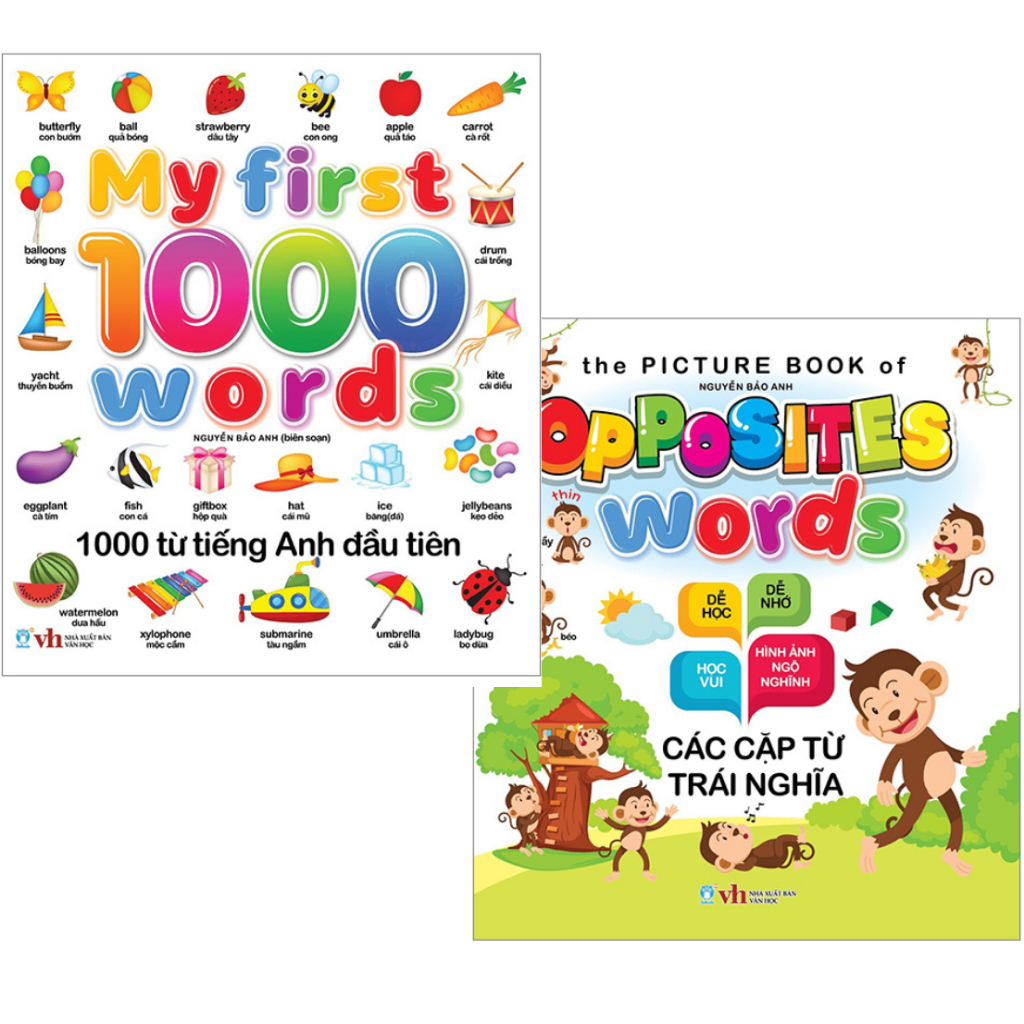 Sách - Combo 2 cuốn: Opposites Words - Các Cặp Từ Trái Nghĩa + My First 100 Words - 1000 Từ Tiếng Anh Đầu Tiên