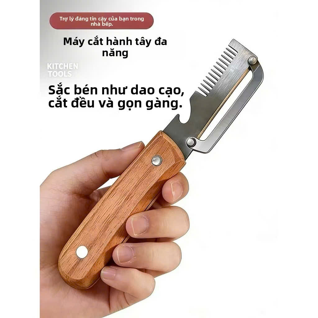 Dụng Cụ Nạo Rau Củ 3in1 Đa Năng, Gọt Vỏ, Bào Sợi, Mở Nắp Chai, Lưỡi Inox Sắc Bén, Tay Cầm Gỗ - HÀNG CHÍNH HÃNG MINIIN