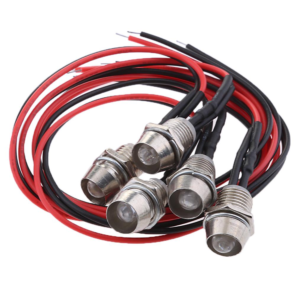 Pack of 5 LED 12V 1.8W Indicator Light Car Boat Dashboard Panel Bulbs Green
