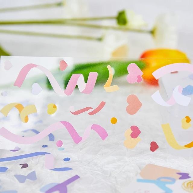 Dây stickers confetti xác pháo để trang trí