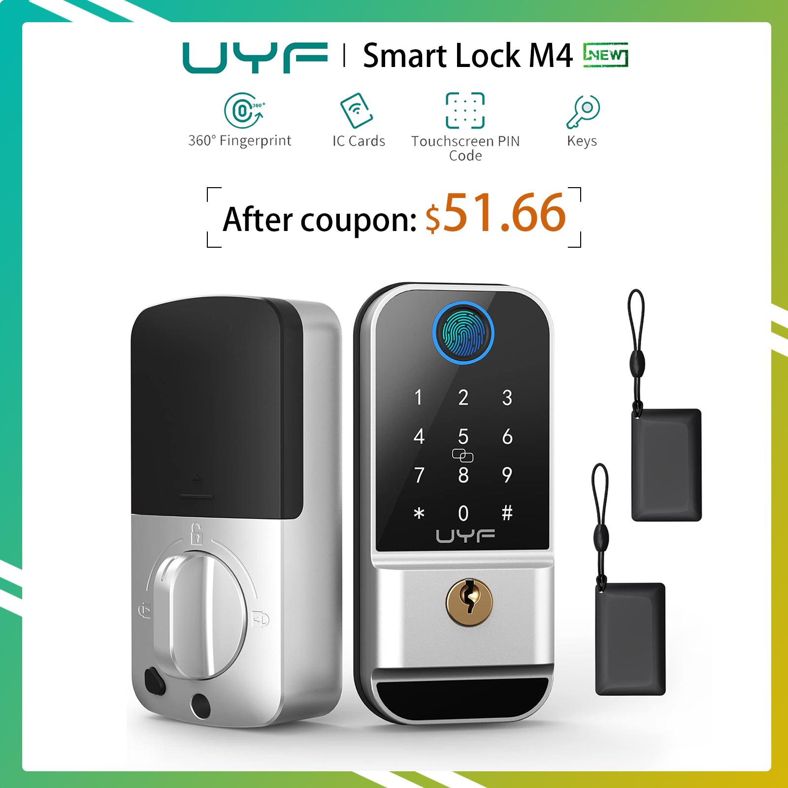 Hornbill vân tay khóa cửa không khóa M4 Smart Deadbolt Khóa phía trước Bàn phím điện tử cho Home Office Auto Lock Card IC