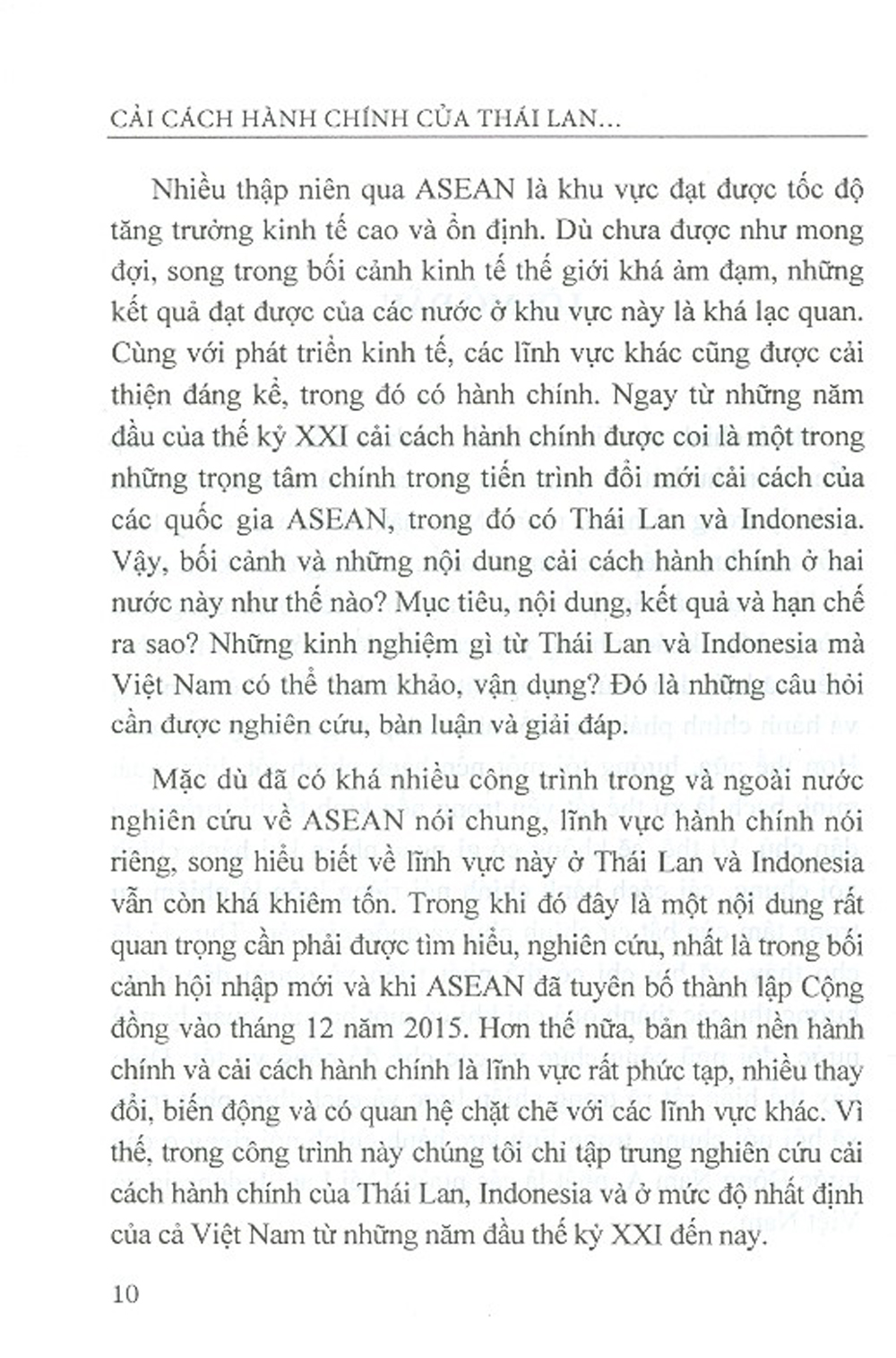 Cải Cách Hành Chính Của Thái Lan, Indonesia Hai Thập Niên Đầu Thế Kỷ Xxi Và Bài Học Kinh Nghiệm Cho Việt Nam (Sách Tham Khảo)