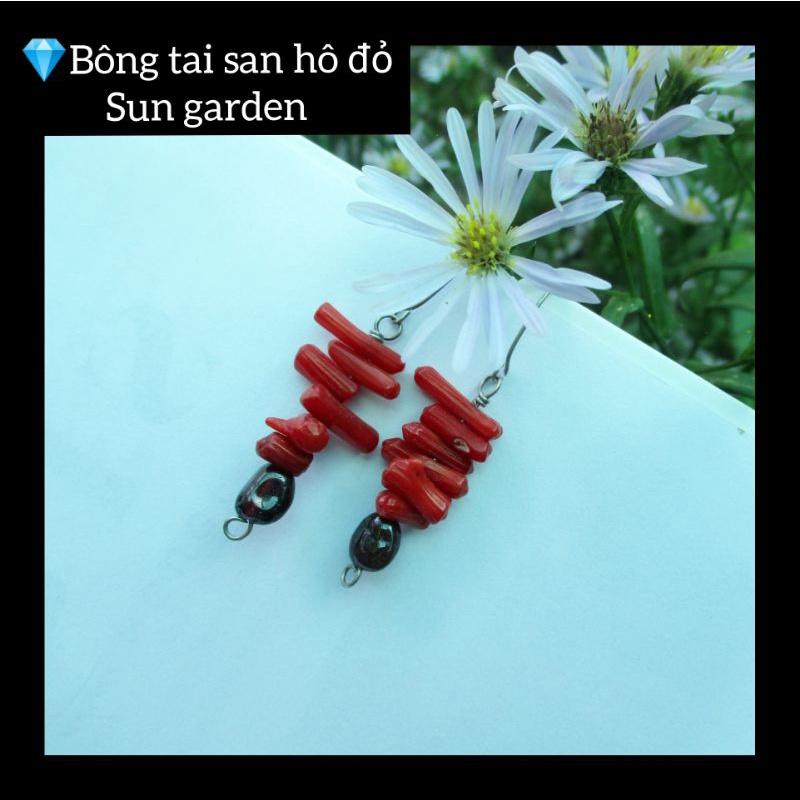 Bông tai san hô đỏ red caral
