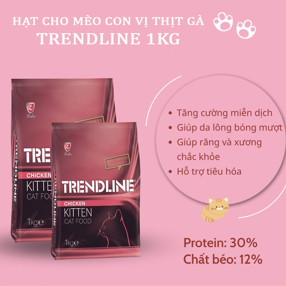 Hạt Thức Ăn Cho Mèo Con Vị Thịt Gà TRENDLINE KITTEN FOOD CHICKEN 1kg