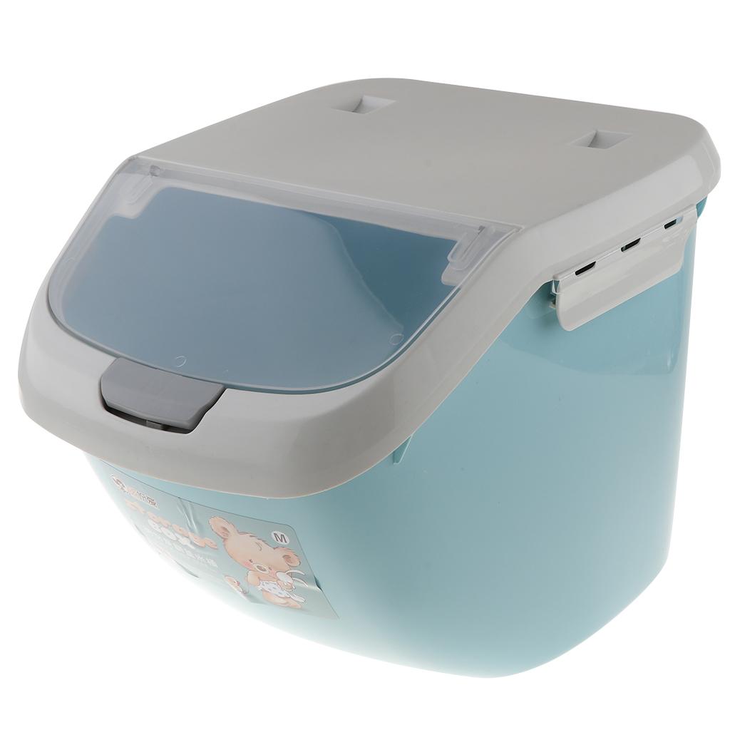 2 Pcs Kitchen Rice Grain Snack Container Case Storage Box Blue and Gray