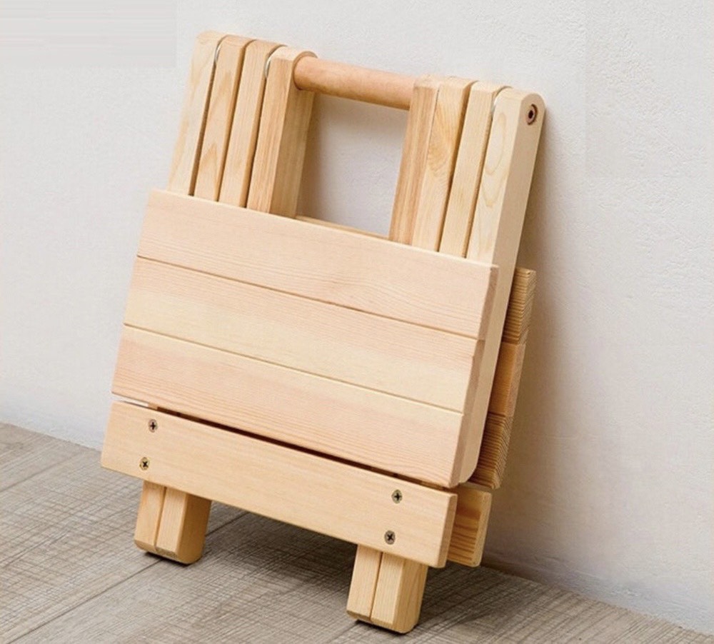 Ghế gỗ mini gấp gọn chất liệu gỗ thông cao cấp sử dụng đi picnic, dã ngoại, du lịch tiện lợi