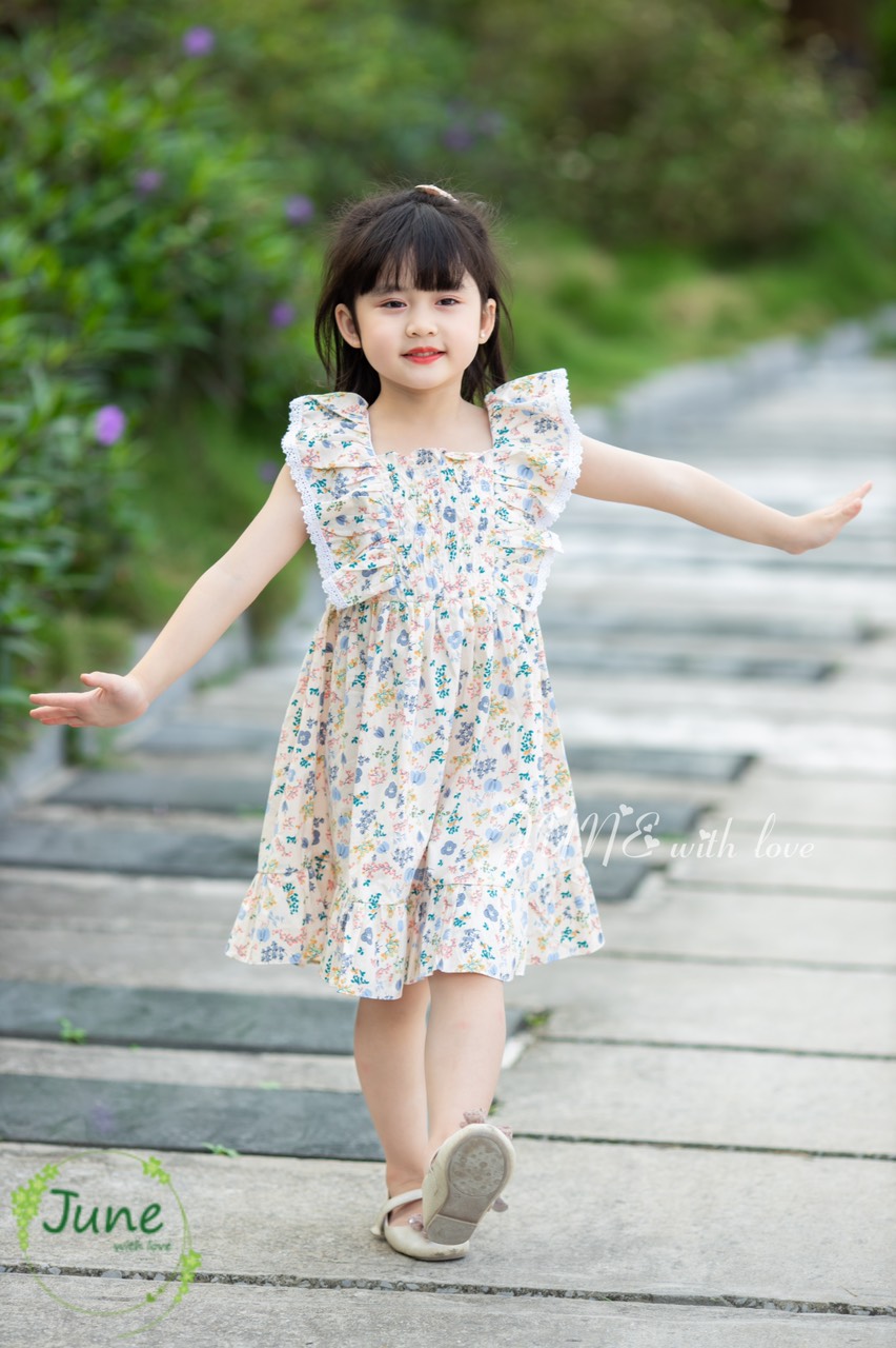 Váy xòe phối ren cho bé 1-10 tuổi