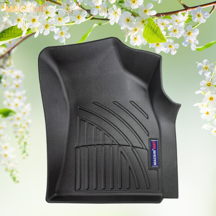 Thảm lót sàn xe ô tô Toyota Hilux 2008-2014 Nhãn hiệu Macsim chất liệu nhựa TPV cao cấp màu đen