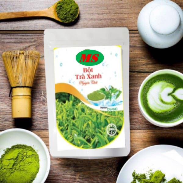 Bột trà xanh nguyên chất MS (100g) - ( Mặt nạ dưỡng da , tắm trắng, tẩy da chết )