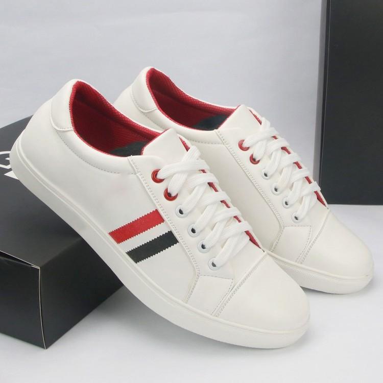 Giày nam sneaker thể thao thời trang Udany kẻ sọc đỏ đen nổi bật hot trend - SN0142