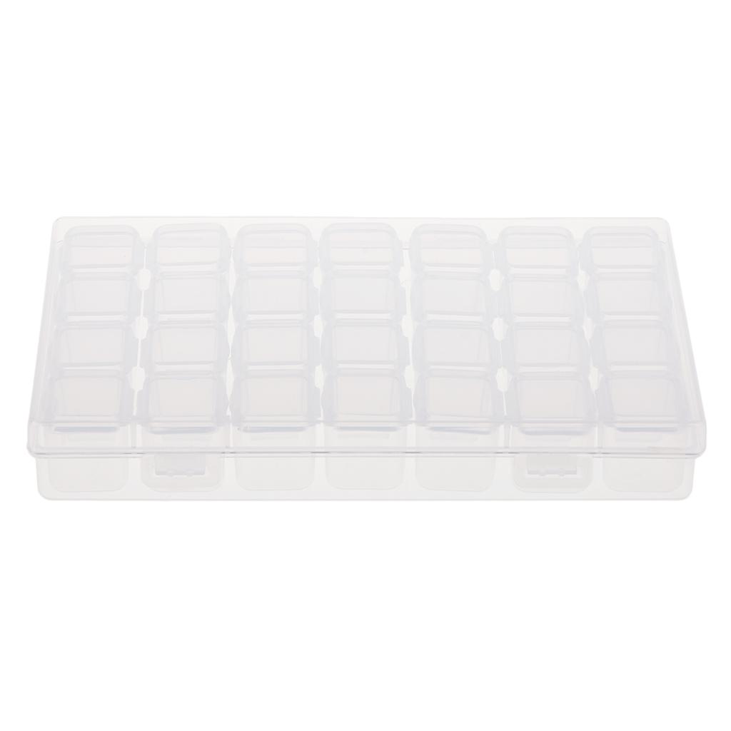 16x 28Grid Clear Beads Box Small Items Container For Makeup Organizer