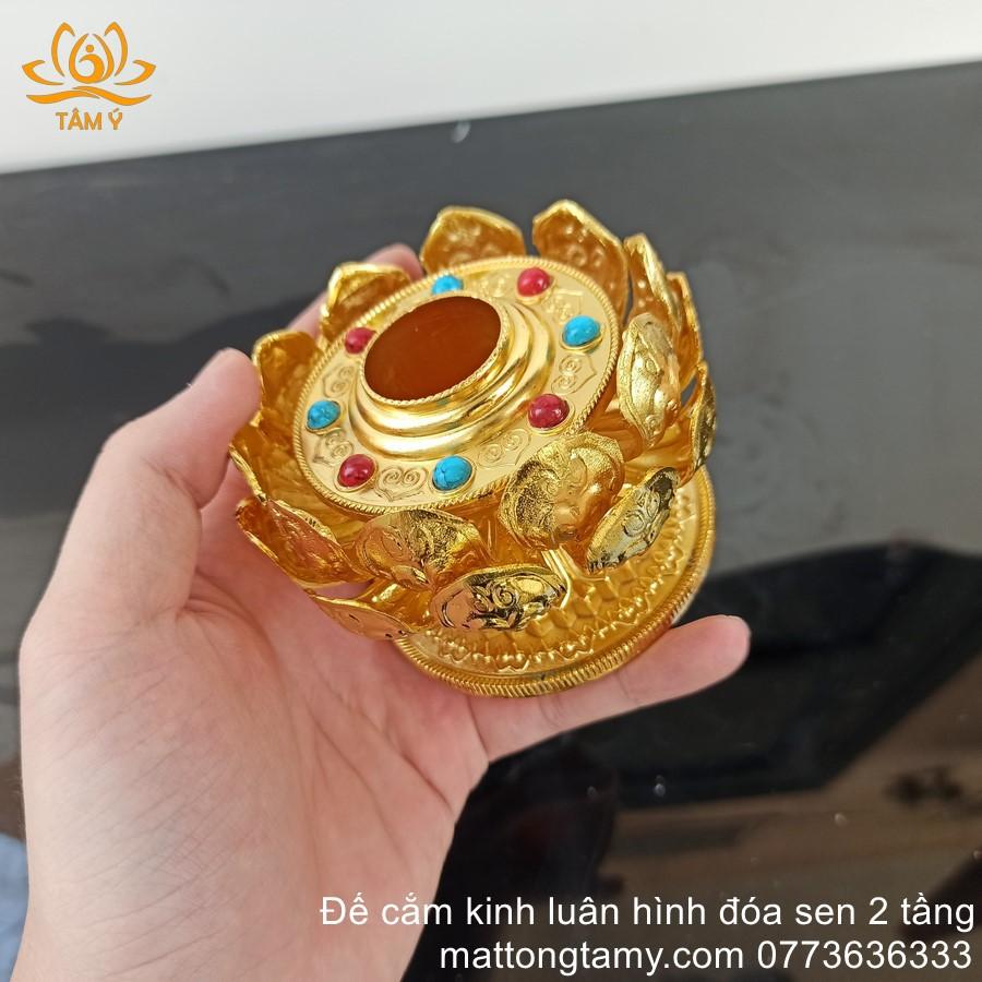 Đế Cắm Kinh Luân Hình Bông Sen 2 Tầng, Thiết Kế Bắt Mắt, Vừa Nhiều Loại Kinh Luân, Nhiều Màu Sắc