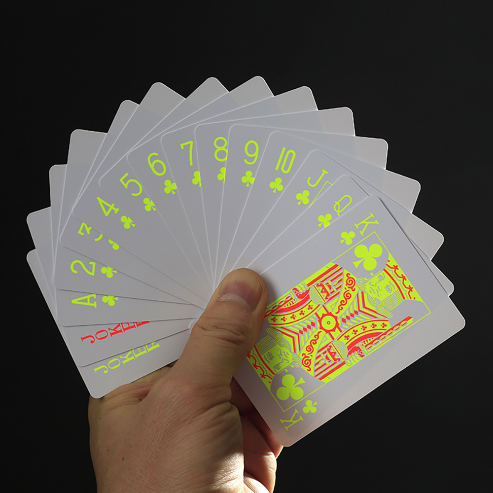 Bộ Bài Tây Nhựa PVC Fluorescent Poker Phát Sáng Huỳnh Quang 52 Lá Bài Chống Nước Chơi Xì Lát Tiến Lên Biểu Diễn