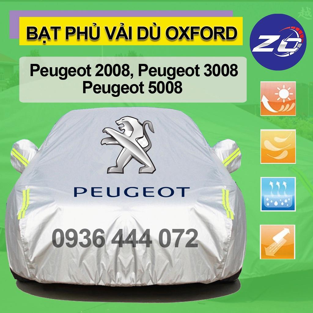 Bạt phủ xe hơi Peugeot 2008-5008-3008 áo trùm che phủ oto, bạc phủ trùm xe ô tô vải dù oxford tráng bạc, chống nóng, mưa