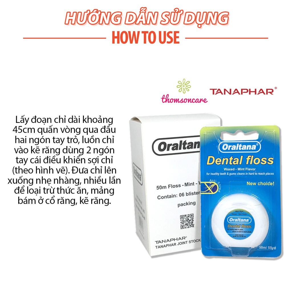 Chỉ nha khoa cuộn Oraltana - Chỉ kẽ răng hương bạc hà - Hàng Việt Nam chất lượng cao