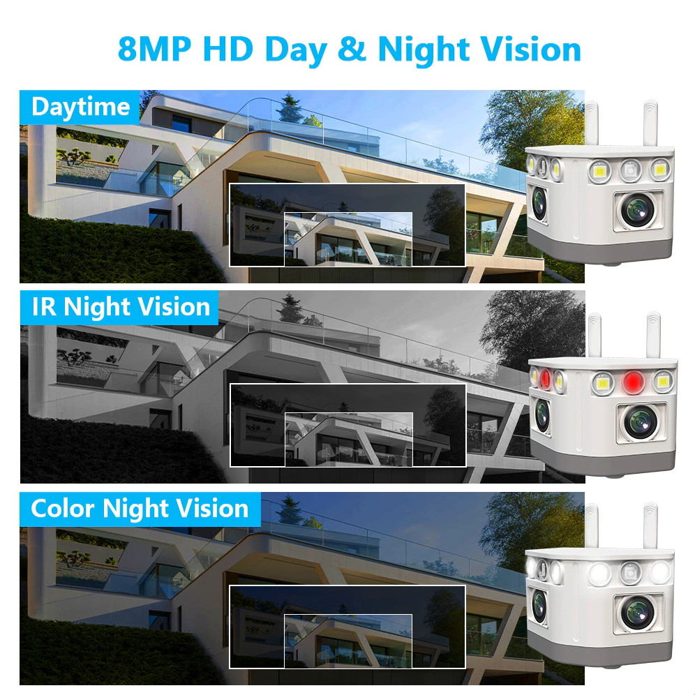 Camera Wifi IPC360 Home Dual Lens PJ-09, 2 ống kính 1080P (FHD) , màn hình ultra wide siêu rộng 180 (Hàng nhập khẩu)