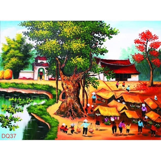 TRANH DÁN TƯỜNG 3D ĐỒNG QUÊ NHIỀU MẪU,TRANH LÀNG QUÊ DÁN TƯỜNG