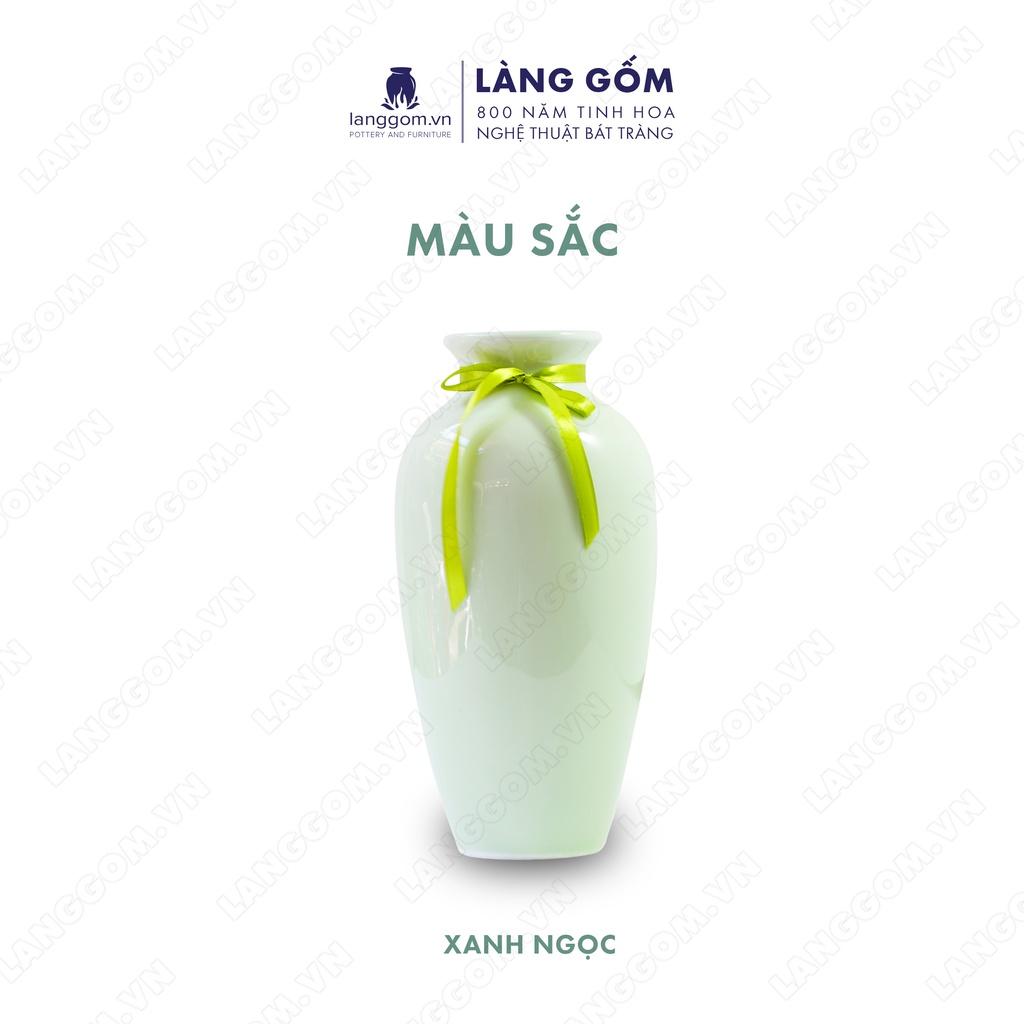 Bình hoa, lọ hoa Gốm sứ Bát Tràng cao cấp Men ngọc phích long dùng làm quà tặng, trang trí - Làng Gốm Bát Tràng