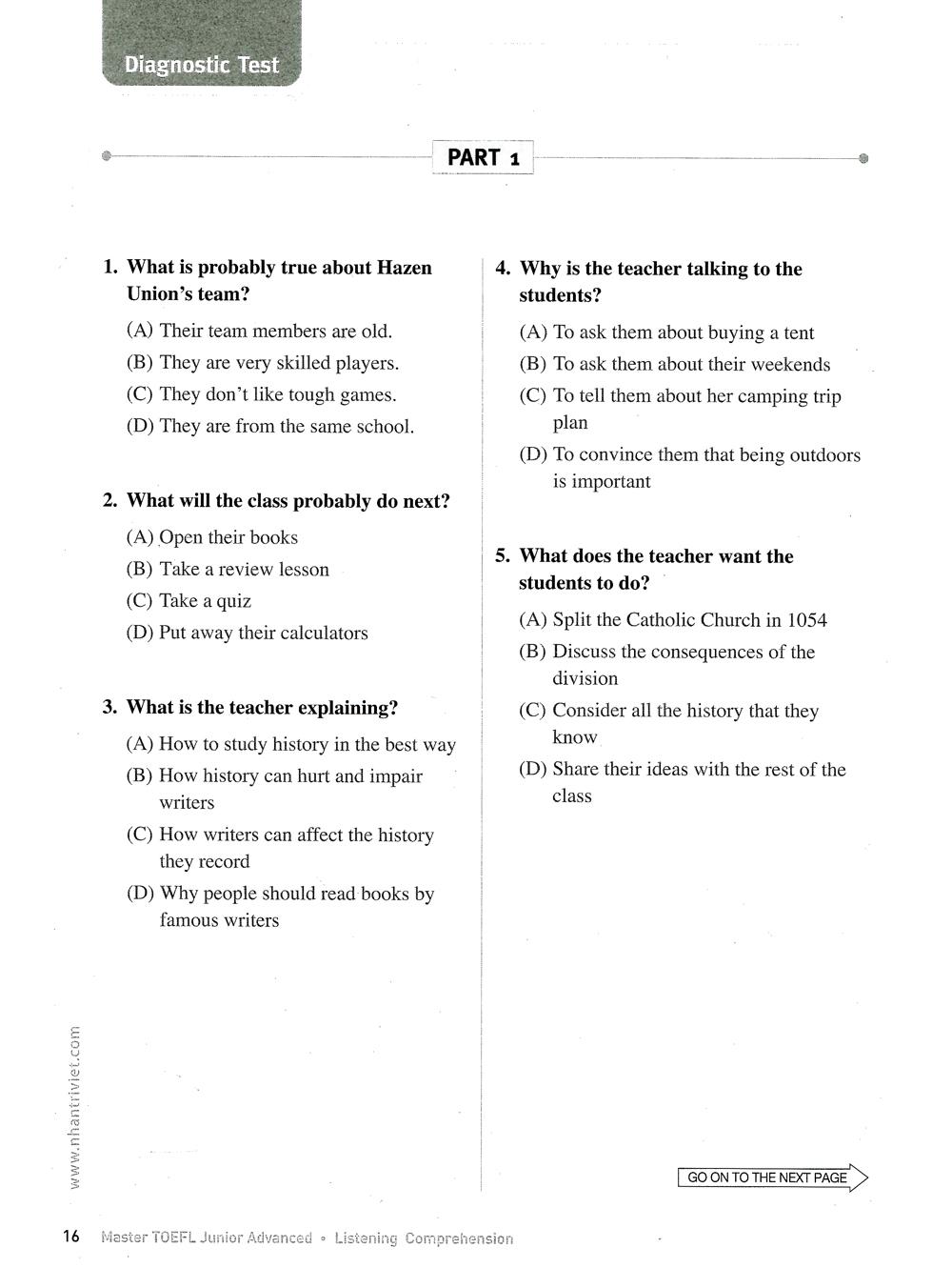Master TOEFL Junior Cefr Level Advanced B2 (Kèm CD)
